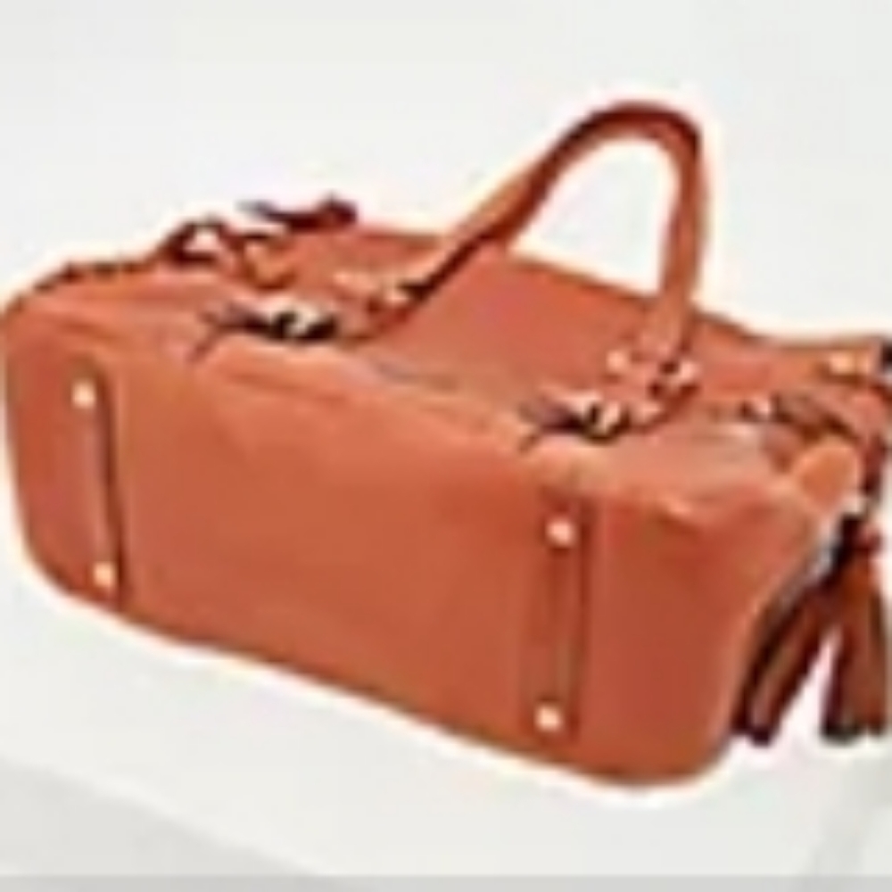 Dooney & Bourke Florentine Leather Double Strap Tassel Satchel - Picture 9 of 9